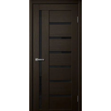 Дверь межкомнатная Сибирь Профиль Ла Стелла 217 Дуб мокко, стекло черное